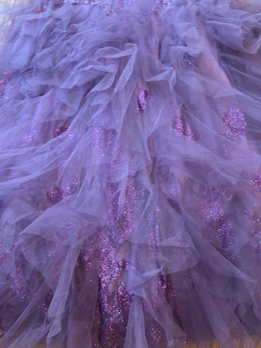 Jovani 1267 Purple Strapless Beaded Corset Mermaid Tulle Fairy Gown Sz 12 - Picture 16 of 16